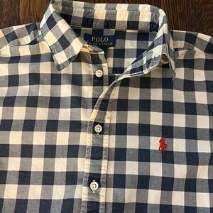 Polo by Ralph Lauren Navy Checkered boys size Ll Shirt